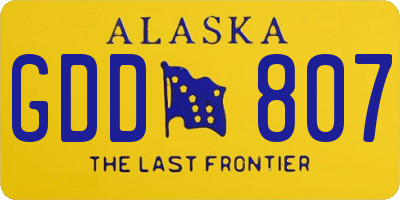 AK license plate GDD807