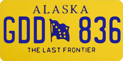 AK license plate GDD836