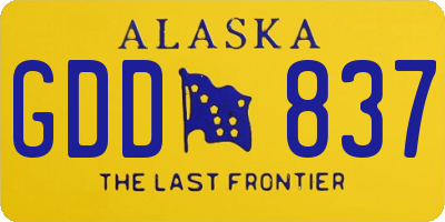 AK license plate GDD837