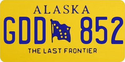 AK license plate GDD852