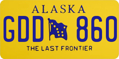 AK license plate GDD860