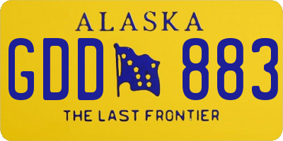 AK license plate GDD883