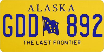 AK license plate GDD892