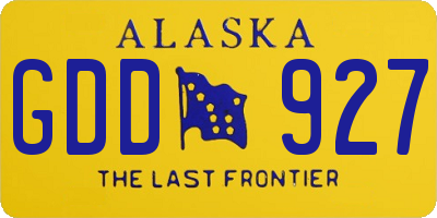 AK license plate GDD927