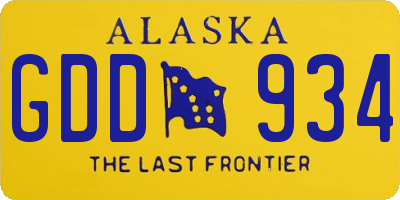AK license plate GDD934