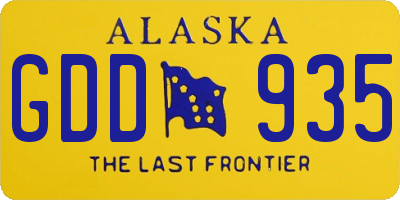 AK license plate GDD935