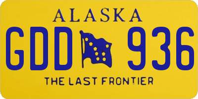 AK license plate GDD936