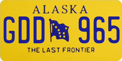 AK license plate GDD965