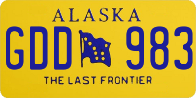 AK license plate GDD983