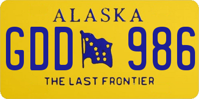 AK license plate GDD986