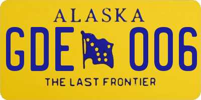 AK license plate GDE006