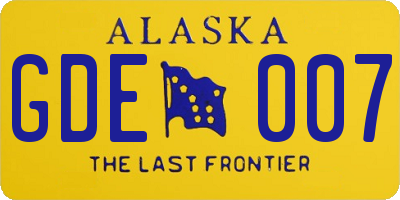 AK license plate GDE007