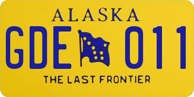 AK license plate GDE011