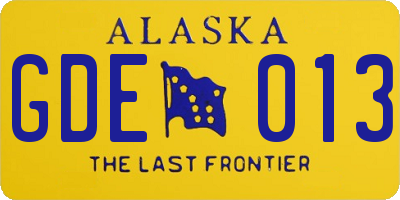 AK license plate GDE013