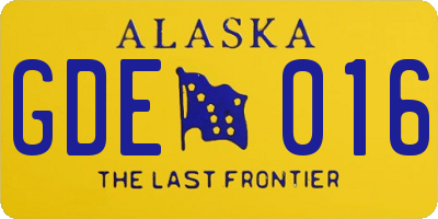 AK license plate GDE016