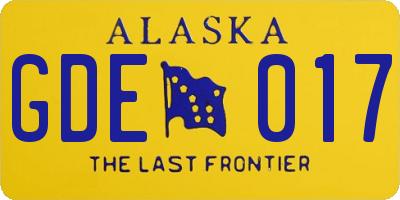 AK license plate GDE017