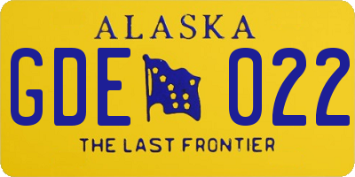 AK license plate GDE022