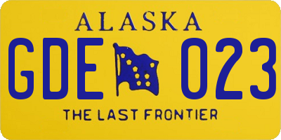 AK license plate GDE023
