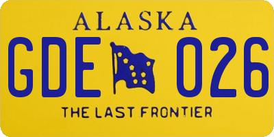 AK license plate GDE026