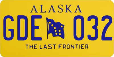 AK license plate GDE032