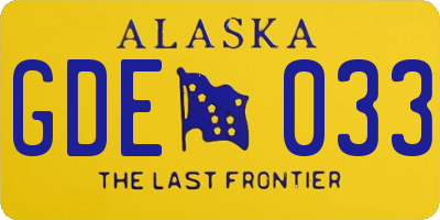 AK license plate GDE033
