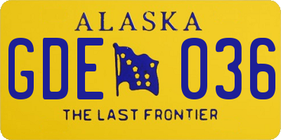 AK license plate GDE036