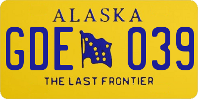AK license plate GDE039