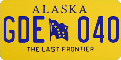 AK license plate GDE040