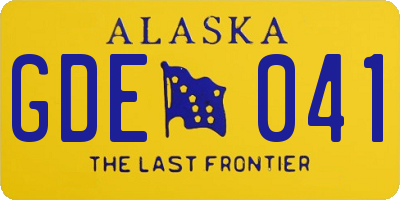 AK license plate GDE041