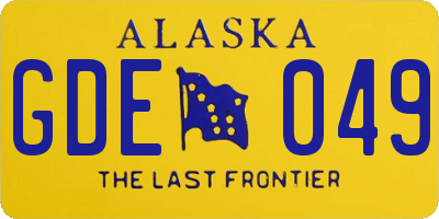 AK license plate GDE049