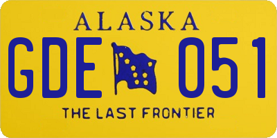 AK license plate GDE051