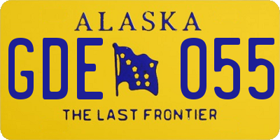 AK license plate GDE055