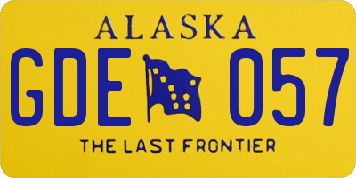 AK license plate GDE057