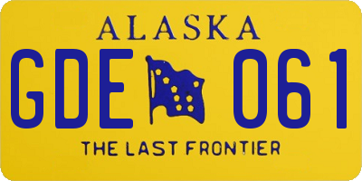 AK license plate GDE061