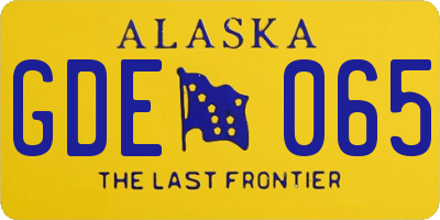 AK license plate GDE065