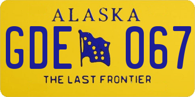 AK license plate GDE067