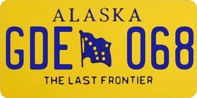 AK license plate GDE068