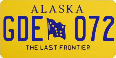 AK license plate GDE072