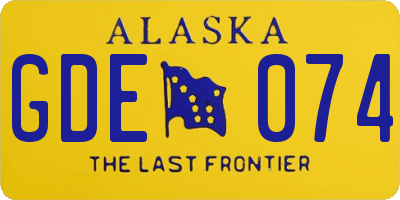 AK license plate GDE074
