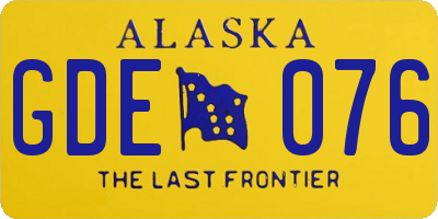 AK license plate GDE076