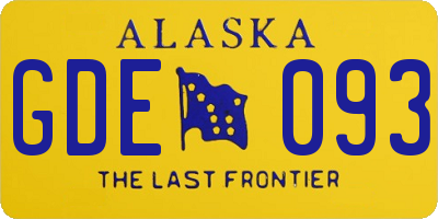 AK license plate GDE093