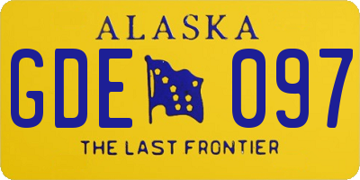 AK license plate GDE097