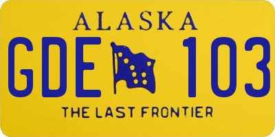 AK license plate GDE103