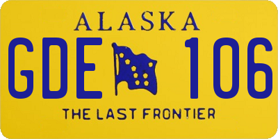 AK license plate GDE106