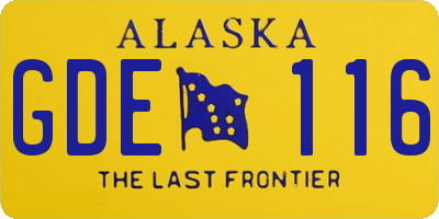 AK license plate GDE116