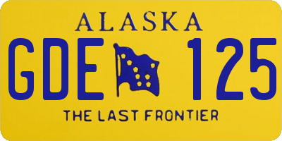 AK license plate GDE125