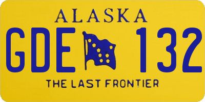 AK license plate GDE132