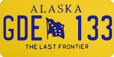 AK license plate GDE133