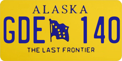 AK license plate GDE140