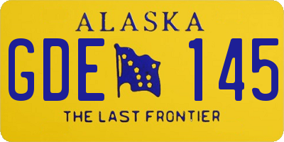 AK license plate GDE145
